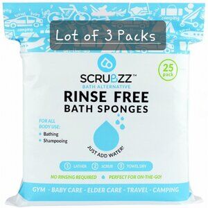 75 Pieces - SCRUBZZ - Disposable No Rinse Bathing Wipes - Single Use Shower Bath